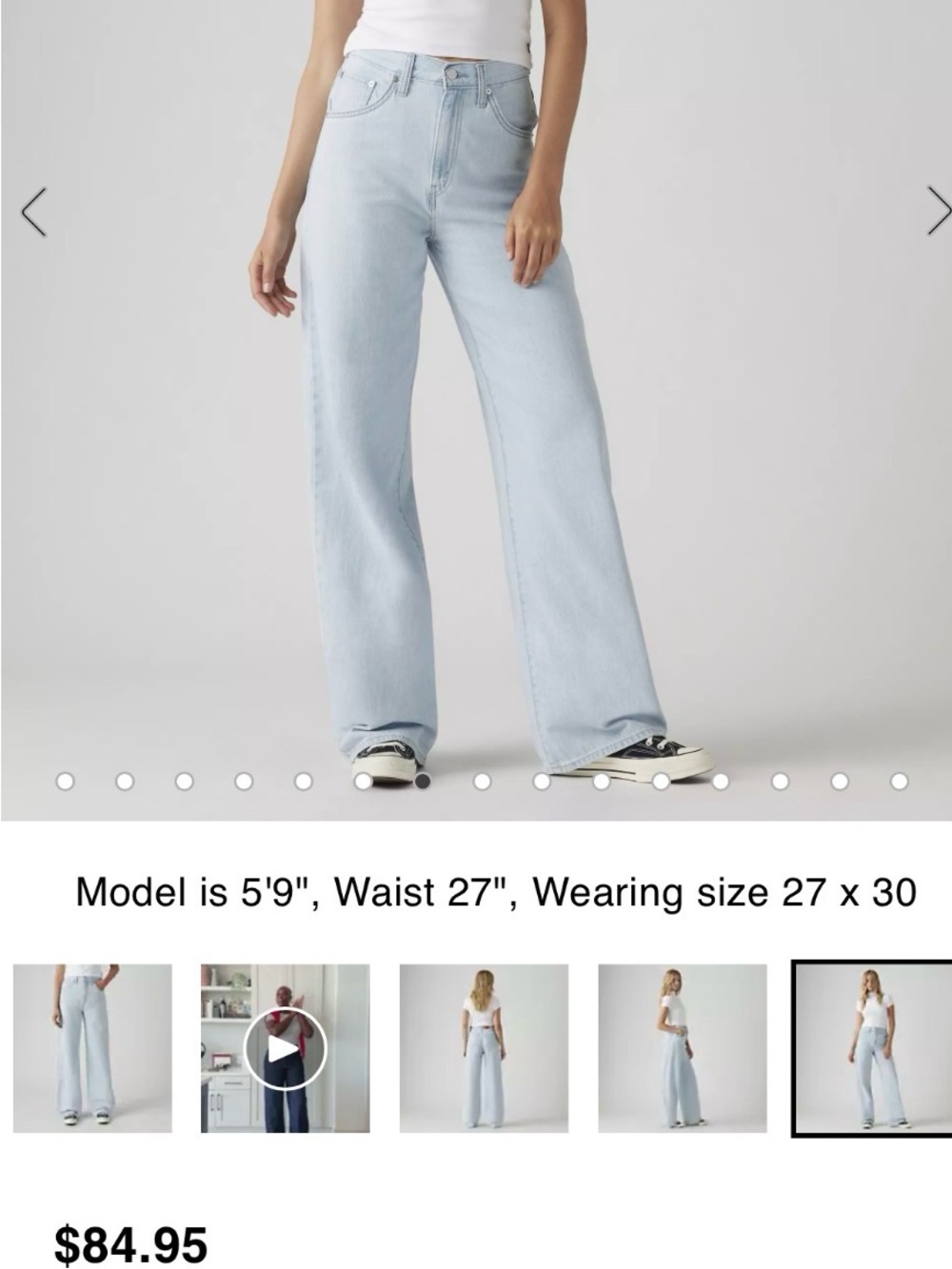 Levi's Light Blue Wide Leg Jeans